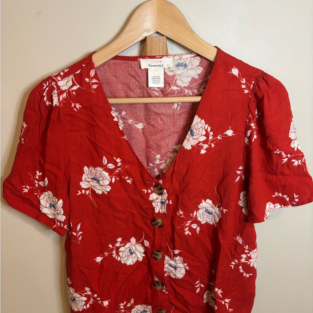 URBAN Romantics Scarlet Floral Blouse